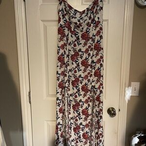Forever 21 Floral Maxi Dress - Red and White